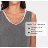 GYS Cooling Bamboo Viscose Nightgowns for Women, Lightweight Sleeveless V Neck Sleep Shirt for Hot Sleepers, Soft Night dress(A- Dark Heather Grey)
