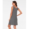GYS Cooling Bamboo Viscose Nightgowns for Women, Lightweight Sleeveless V Neck Sleep Shirt for Hot Sleepers, Soft Night dress(A- Dark Heather Grey)