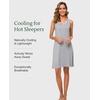 GYS Cooling Bamboo Viscose Nightgowns for Women, Lightweight Sleeveless V Neck Sleep Shirt for Hot Sleepers, Soft Night dress(A- Heather Grey)