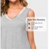 GYS Cooling Bamboo Viscose Nightgowns for Women, Lightweight Sleeveless V Neck Sleep Shirt for Hot Sleepers, Soft Night dress(A- Heather Grey)