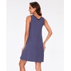 GYS Cooling Bamboo Viscose Nightgowns for Women, Lightweight Sleeveless V Neck Sleep Shirt for Hot Sleepers, Soft Night dress(A- Indigo Blue)