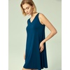 GYS Cooling Bamboo Viscose Nightgowns for Women, Lightweight Sleeveless V Neck Sleep Shirt for Hot Sleepers, Soft Night dress(A- Ink Blue)