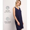 GYS Cooling Bamboo Viscose Nightgowns for Women, Lightweight Sleeveless V Neck Sleep Shirt for Hot Sleepers, Soft Night dress(A- Navy Blue)