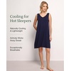 GYS Cooling Bamboo Viscose Nightgowns for Women, Lightweight Sleeveless V Neck Sleep Shirt for Hot Sleepers, Soft Night dress(A- Navy Blue)