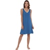 GYS Cooling Bamboo Viscose Nightgowns for Women, Lightweight Sleeveless V Neck Sleep Shirt for Hot Sleepers, Soft Night dress(A- Prussian Blue)