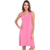 GYS Cooling Bamboo Viscose Nightgowns for Women, Lightweight Sleeveless V Neck Sleep Shirt for Hot Sleepers, Soft Night dress(A- Raspberry Pink)