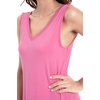 GYS Cooling Bamboo Viscose Nightgowns for Women, Lightweight Sleeveless V Neck Sleep Shirt for Hot Sleepers, Soft Night dress(A- Raspberry Pink)