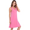 GYS Cooling Bamboo Viscose Nightgowns for Women, Lightweight Sleeveless V Neck Sleep Shirt for Hot Sleepers, Soft Night dress(A- Raspberry Pink)