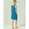 GYS Cooling Bamboo Viscose Nightgowns for Women, Lightweight Sleeveless V Neck Sleep Shirt for Hot Sleepers, Soft Night dress(A- Teal Blue)