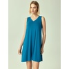 GYS Cooling Bamboo Viscose Nightgowns for Women, Lightweight Sleeveless V Neck Sleep Shirt for Hot Sleepers, Soft Night dress(A- Teal Blue)