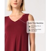 GYS Cooling Bamboo Viscose Nightgowns for Women, Lightweight Sleeveless V Neck Sleep Shirt for Hot Sleepers, Soft Night dress(A- Wine)