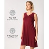 GYS Cooling Bamboo Viscose Nightgowns for Women, Lightweight Sleeveless V Neck Sleep Shirt for Hot Sleepers, Soft Night dress(A- Wine)