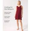 GYS Cooling Bamboo Viscose Nightgowns for Women, Lightweight Sleeveless V Neck Sleep Shirt for Hot Sleepers, Soft Night dress(A- Wine)