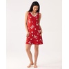 GYS Cooling Bamboo Viscose Nightgowns for Women, Lightweight Sleeveless V Neck Sleep Shirt for Hot Sleepers, Soft Night dress(A- Xmas Red)