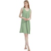 GYS Cooling Bamboo Viscose Nightgowns for Women, Lightweight Sleeveless V Neck Sleep Shirt for Hot Sleepers, Soft Night dress(B- Loden Frost)