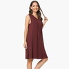GYS Cooling Bamboo Viscose Nightgowns for Women, Lightweight Sleeveless V Neck Sleep Shirt for Hot Sleepers, Soft Night dress(C- Ficus Red)