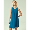 GYS Cooling Bamboo Viscose Nightgowns for Women, Lightweight Sleeveless V Neck Sleep Shirt for Hot Sleepers, Soft Night dress(C- Teal Blue)