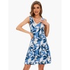GYS Cooling Bamboo Viscose Nightgowns for Women, Lightweight Sleeveless V Neck Sleep Shirt for Hot Sleepers, Soft Night dress(D- Blue Plant)