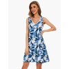 GYS Cooling Bamboo Viscose Nightgowns for Women, Lightweight Sleeveless V Neck Sleep Shirt for Hot Sleepers, Soft Night dress(D- Blue Plant)