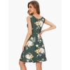 GYS Cooling Bamboo Viscose Nightgowns for Women, Lightweight Sleeveless V Neck Sleep Shirt for Hot Sleepers, Soft Night dress(D- Green Floral)