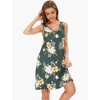 GYS Cooling Bamboo Viscose Nightgowns for Women, Lightweight Sleeveless V Neck Sleep Shirt for Hot Sleepers, Soft Night dress(D- Green Floral)