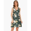 GYS Cooling Bamboo Viscose Nightgowns for Women, Lightweight Sleeveless V Neck Sleep Shirt for Hot Sleepers, Soft Night dress(D- Green Floral)
