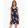 GYS Cooling Bamboo Viscose Nightgowns for Women, Lightweight Sleeveless V Neck Sleep Shirt for Hot Sleepers, Soft Night dress(D- Navy Floral)