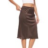 GYS Half Slips for Women Non Cling Under Dresses Silky Underskirt Lightweight Lace Trim Skirt Slip(No Slit – 28″ – Espresso)