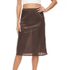 GYS Half Slips for Women Non Cling Under Dresses Silky Underskirt Lightweight Lace Trim Skirt Slip(No Slit – 28″ – Espresso)