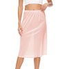 GYS Half Slips for Women Non Cling Under Dresses Silky Underskirt Lightweight Lace Trim Skirt Slip(No Slit – 28″ – Pink)