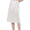 GYS Half Slips for Women Non Cling Under Dresses Silky Underskirt Lightweight Lace Trim Skirt Slip(No Slit – 28” – White)