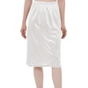 GYS Half Slips for Women Non Cling Under Dresses Silky Underskirt Lightweight Lace Trim Skirt Slip(No Slit – 28” – White)