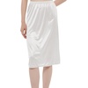 GYS Half Slips for Women Non Cling Under Dresses Silky Underskirt Lightweight Lace Trim Skirt Slip(No Slit – 28” – White)