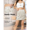 GYS Half Slips for Women Non Cling Under Dresses Silky Underskirt Lightweight Lace Trim Skirt Slip(Single Slit – 16” – Beige)