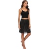 GYS Half Slips for Women Non Cling Under Dresses Silky Underskirt Lightweight Lace Trim Skirt Slip(Single Slit – 20” – Black)