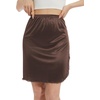 GYS Half Slips for Women Non Cling Under Dresses Silky Underskirt Lightweight Lace Trim Skirt Slip(Single Slit – 20″ – Espresso)