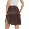 GYS Half Slips for Women Non Cling Under Dresses Silky Underskirt Lightweight Lace Trim Skirt Slip(Single Slit – 20″ – Espresso)