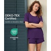 GYS Women’s Bamboo Viscose Pajama Sets – Cooling Short Sleeve Sleepwear for Night Sweats, Moisture Wicking Summer Pjs(Purple)