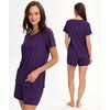 GYS Women’s Bamboo Viscose Pajama Sets – Cooling Short Sleeve Sleepwear for Night Sweats, Moisture Wicking Summer Pjs(Purple)