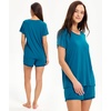 GYS Women’s Bamboo Viscose Pajama Sets – Cooling Short Sleeve Sleepwear for Night Sweats, Moisture Wicking Summer Pjs(Teal Blue)