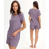 GYS Women’s Bamboo Viscose Pajama Sets – Cooling Short Sleeve Sleepwear for Night Sweats, Moisture Wicking Summer Pjs(Violet)