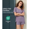 GYS Women’s Bamboo Viscose Pajama Sets – Cooling Short Sleeve Sleepwear for Night Sweats, Moisture Wicking Summer Pjs(Violet)