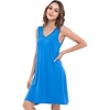 GYS Cooling Bamboo Viscose Nightgowns for Women, Lightweight Sleeveless V Neck Sleep Shirt for Hot Sleepers, Soft Night dress(A- Capri Blue)