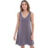 GYS Cooling Bamboo Viscose Nightgowns for Women, Lightweight Sleeveless V Neck Sleep Shirt for Hot Sleepers, Soft Night dress(A- Dark Grey Silver)