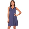 GYS Cooling Bamboo Viscose Nightgowns for Women, Lightweight Sleeveless V Neck Sleep Shirt for Hot Sleepers, Soft Night dress(A- Indigo Blue)