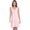GYS Cooling Bamboo Viscose Nightgowns for Women, Lightweight Sleeveless V Neck Sleep Shirt for Hot Sleepers, Soft Night dress(A- Pink)
