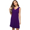 GYS Cooling Bamboo Viscose Nightgowns for Women, Lightweight Sleeveless V Neck Sleep Shirt for Hot Sleepers, Soft Night dress(A- Purple)