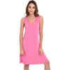 GYS Cooling Bamboo Viscose Nightgowns for Women, Lightweight Sleeveless V Neck Sleep Shirt for Hot Sleepers, Soft Night dress(A- Raspberry Pink)
