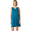 GYS Cooling Bamboo Viscose Nightgowns for Women, Lightweight Sleeveless V Neck Sleep Shirt for Hot Sleepers, Soft Night dress(A- Teal Blue)