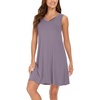 GYS Cooling Bamboo Viscose Nightgowns for Women, Lightweight Sleeveless V Neck Sleep Shirt for Hot Sleepers, Soft Night dress(A- Violet)